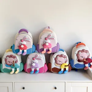 Zaino per Bambini con Animali 3D in Cartone Animato Leggero Tessuto Oxford Borsa da Scuola per Ragazze Ragazzi Asilo Zaino Casual