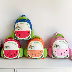 Sac à Dos Enfant Motif Pastèque Tissu Oxford Cartable Maternelle pour Garçons Filles Mignon Dessin Animé Lapin Sac d'École Léger