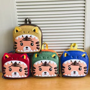 Mignon Sac à Dos de Tigre de Dessin Animé pour Tout-petits Maternelle Garçons Filles Tissu Oxford Respirant Sac d'école Léger Enfants d'âge Préscolaire Sac de Livre