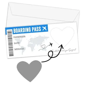 Carte à Gratter Surprise DIY Design Carte d'Embarquement Billet d'Avion Pour Mariage Fête Anniversaire Invitation Thème Voyage Avec Enveloppes