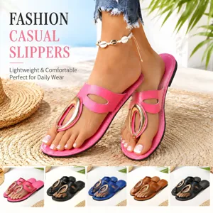 Women Fairy Style Flat Sandals Roman Casual Shoes With Metal Buckle Non-Slip Microfiber Leather Sandals For Summer Beach Vacation