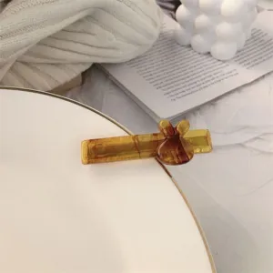 Koreanischer Stil Süße Hase Harz Entenschnabel Haarspange Süße Marmor Muster Seitenknall Clip Vielseitiger Haarschmuck Für Damen Mädchen