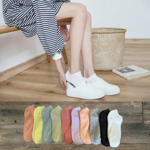 Women's Macaron Candy Color Ankle Socks Soft Cotton Breathable Low Cut Shallow Mouth Japanese Style Simple Solid Color Short Socks