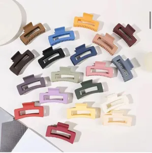 Women Square Hair Claw Clips Minimalist Matte Plastic Shark Clip Large Non-Slip Fashion Hair Accessories For Thin Thick Hair Gift