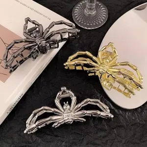 Molletta per Capelli Ragno Halloween in Lega Metallo Clip a Squalo Grande Gothic Punk Designer Accessori per Capelli Donna Regalo Festa