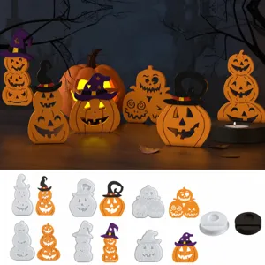 Halloween Pumpkin Wizard Hat Silicone Mold DIY Resin Casting Jack-O-Lantern Candle Holder Ornament Craft Making Tool Decor