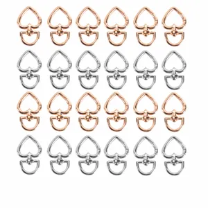 Herzform Zinklegierung Karabinerverschluss Mit Drehbarer D-Ring Für Schlüsselanhänger Schmuckherstellung Zubehör Diy Basteln Haustier Schnapphaken Gold Silber