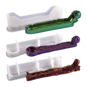 Moule en Silicone pour Porte-Encens Crâne Gothique pour Moulage de Résine Époxy Cristal DIY Squelette Zen Brûleur d'Encens Moule Décoration