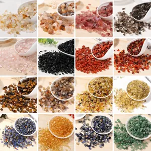 Natural Tumbled Crystal Stone Chips Polished Healing Gemstone Crushed Rocks For Fish Tank Plant Decor Home Vase Filler