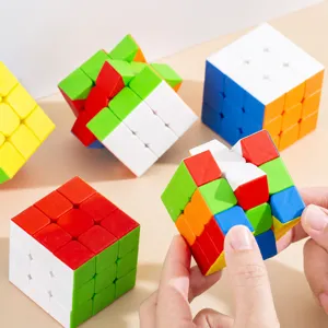 Cubo Magique de Vitesse de Troisième Ordre Professionnel Texture Fibre de Carbone Givrée Jouet Rompecabezas Multicolore Pour Enfants Adultes Compétition