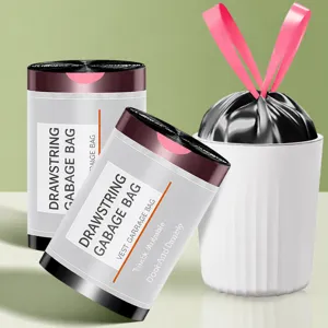 Thickened Drawstring Trash Bags Large Roll For Kitchen Home Household Heavy Duty PE Plastic Garbage Bags With Handles