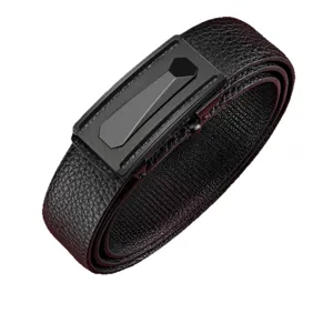 Luxus Automatik-Schnallengürtel Für Herren PU-Leder Business Casual Bund Mode Litschi Textur Legierung Schnalle Kleidergürtel Für Männer