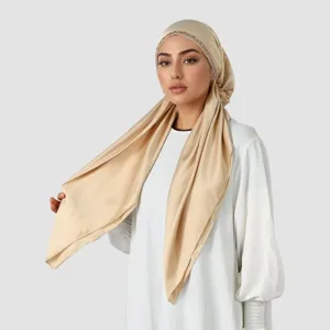 Ethno Satin Hijab Turban Hut Für Damen Mode Strass Stretch Kopftuch Muslimische Wrap Kopfbedeckung Kappe Accessoire
