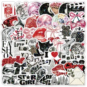 Downtown Girl Aesthetic Graffiti Stickers Waterproof Holographic Star Film Decals For Laptop Phone Journal Luggage DIY Decoration