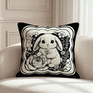 Luxurious Chinese Zodiac Animal Print Plush Throw Pillow Simple Modern Line Art Cushion Cover For Sofa Living Room Bedroom Home Decor