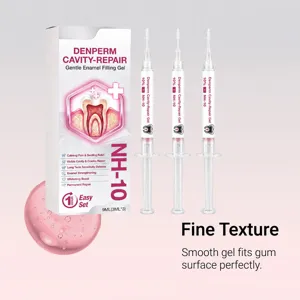 Dental gel repair kit shown with one white-and-pink box and three 3 ml syringe tubes