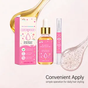 Rosa Packung mit 30-ml-Pipettenflasche und 2-ml-Stift zum Entfernen von Haargummiresten