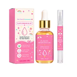 Öl-Set zum Entfernen von Haargummi-Rückständen mit 30-ml-Tropfflasche und 2-ml-Stift, in Rosa