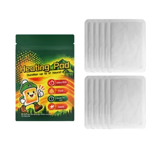 Ultra-thin disposable hand and foot heating pads, 10-piece pack in a green pouch, up to 12 hours