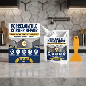 Agente di Riparazione Pietra Impermeabile Kit Pasta per Riempimento Fessure Piastrelle Marmo per Restauro Superfici Casa Cucina Bagno Crema Grigia