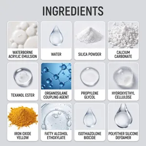 Ingredienti: dodici componenti del composto riparatore mostrati in una griglia a quattro colonne