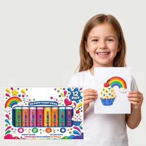 Multicolor 3D Puff Paint Pens For Kids DIY Popcorn Pens Creative Graffiti Art Stationery Set Assorted Colors For Craft Drawing