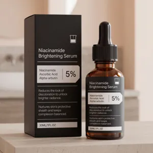 Niacinamide Brightening Serum For Face Moisturizing Skincare Essence With Vitamin C And Alpha Arbutin Glass Bottle Dropper
