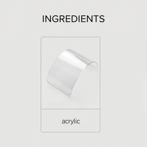 Smooth transparent curved acrylic sheet shown on a pale gray background in a clean layout