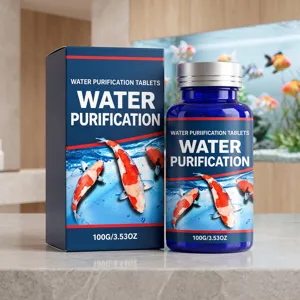 Tablettes de Purification d'Eau pour Aquarium Purificateur de Réservoir 100g Éliminateur d'Impuretés Fournitures de Nettoyage