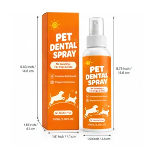 Flacone spray arancione e bianco accanto alla confezione, con misure indicate su sfondo bianco