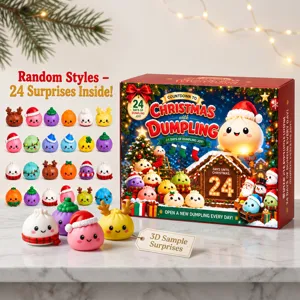 Calendario dell'Avvento di Natale Scatola Sorpresa 24 Giorni Countdown Gnocco Squishy Giocattoli per Bambini Adulti Festa Natalizia Regalo
