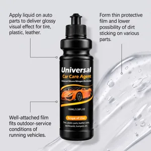 Flacone nero da 100 ml con applicatore a vite, accanto a una texture di liquido in movimento