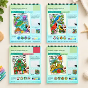 Livre de Coloriage et Marqueurs Scènes de Nature pour le Soulagement du Stress Créativité Adultes Enfants Reliure Spirale Dessin Cadeau