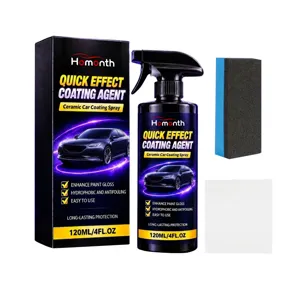 Spray cerámico para coche de 120 ml, con esponja y paño para brillo y protección de pintura