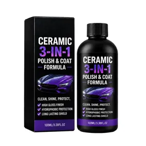 Pulimento y revestimiento cerámico para coche de 100 ml, en frasco negro con caja a juego