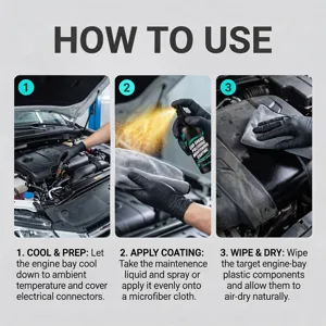 Tres pasos: enfriar el motor, pulverizar el producto y limpiar con un paño de microfibra.