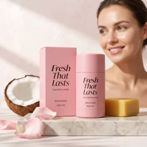 Fresh That Lasts Stick Déodorant Noix de Coco Rose Doux Rafraîchissant Anti-Odeurs Aisselles Longue Durée Sec Hydratant Soins du Corps