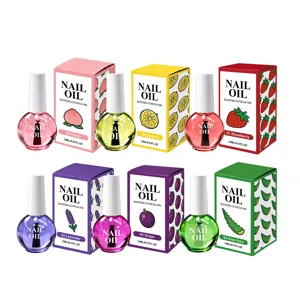 Acht 15-ml-Nagelhautöle mit Duft in Pfirsich, Zitrone, Erdbeere, Lavendel, Traube und Aloe