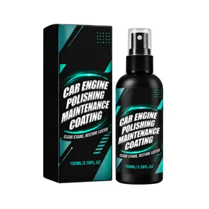 Recubrimiento de pulido y cuidado para motor de coche, spray negro de 100 ml con caja a juego