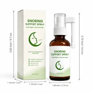 Scatola bianca e flacone ambrato di spray orale mostrati insieme con le dimensioni della confezione
