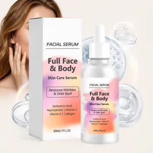 Suero Facial y Corporal Hidratante Esencia Iluminadora Con Ácido Hialurónico Vitamina C Colágeno para el Cuidado de la Piel