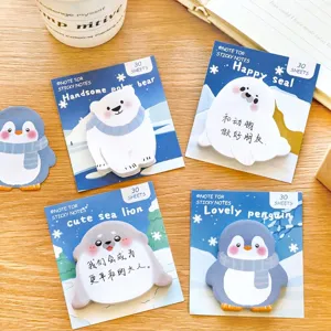 Note Adesive Animali Polari a Fumetti 30 Fogli Carino Pinguino Orso Polare Foca Blocchetti per Appunti Autoadesivi per Studenti Ufficio Cancelleria Regalo