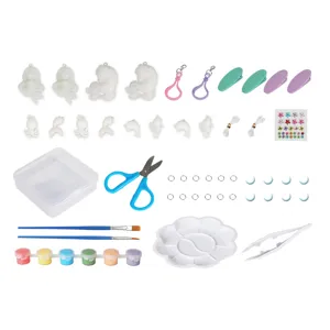 Kinder-DIY-Schmuckset mit Meerjungfrauen-Anhängern, bunten Bändern, Farben und Bastelwerkzeug