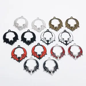 Halloween Vleermuis Emaille Legering Bedeltjes Voor DIY Sieraden Maken Bevindingen Vintage Vleermuis Hanger Voor Ketting Armband Knutselen