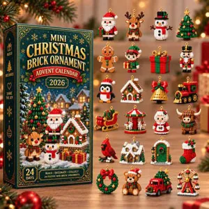 Christmas Building Blocks Advent Calendar 24 Days Blind Box Gift Mini Brick Ornament Set For Kids Home Decor Festive Party Decoration