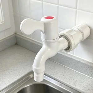 White Plastic Washing Machine Faucet 1/2 Inch Quick Opening Water Tap For Mop Pool Outdoor Garden Wall Mounted Single Cold Tap