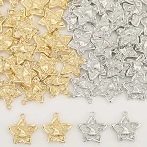 Copper 18K Gold Plated Star Charm Wizard Hat Embossed Rhinestone DIY Pendant For Jewelry Making Necklace Bracelet Accessory