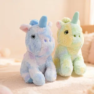 Regenbogen Einhorn Plüschtier Weiches Kuscheltier Puppe Bunte Farbverlauf Einhorn Kissen Für Kinder Geburtstag Geschenk Deko