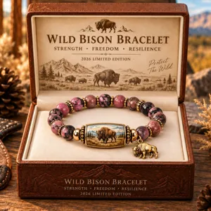 Vintage Naturstein Perlen Bison Armband Für Herren Damen Kraft Freiheit Charme Afrikanischer Türkis Achat Elastischer Schmuck Geschenk