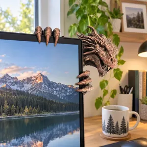 Novelty Dragon Claw Monitor Ornament Desktop Screen Decoration Creative Dragon Head Plastic Craft Gift Office Home Decor